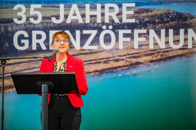 Delia Balzer, LINGA-Projekt-Vorstellung am 9. November 2024 am Lappwaldsee. Foto: Guido Linke